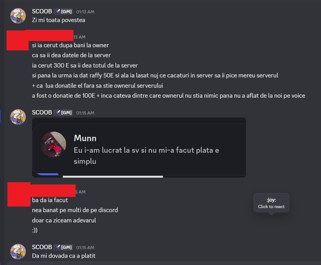 Dovezi - Reclamatie: Munn (SCAM) - Mesaj 1 - Imagine 15