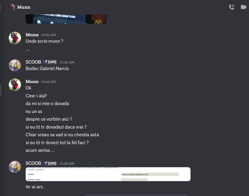 Dovezi - Reclamatie: Munn (SCAM) - Mesaj 1 - Imagine 2