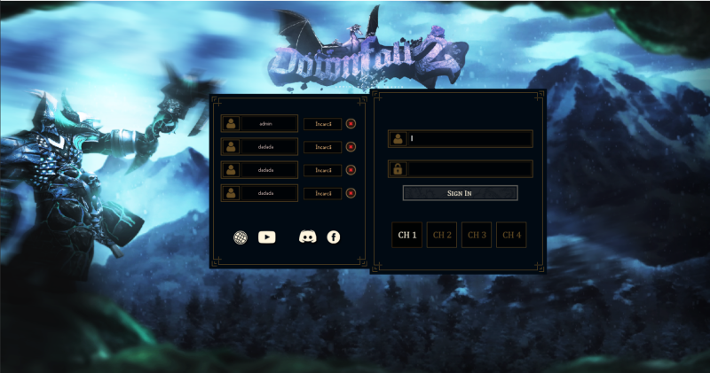 Interfata Login Downfall2 - Full Code + PSD - Mesaj 1 - Imagine 1