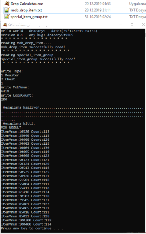 Program Calculator Drop - Metin2 - Mesaj 1 - Imagine 1