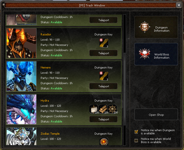 [C++/Py] Track System (Dungeon + WorldBoss) - Mesaj 1 - Imagine 1