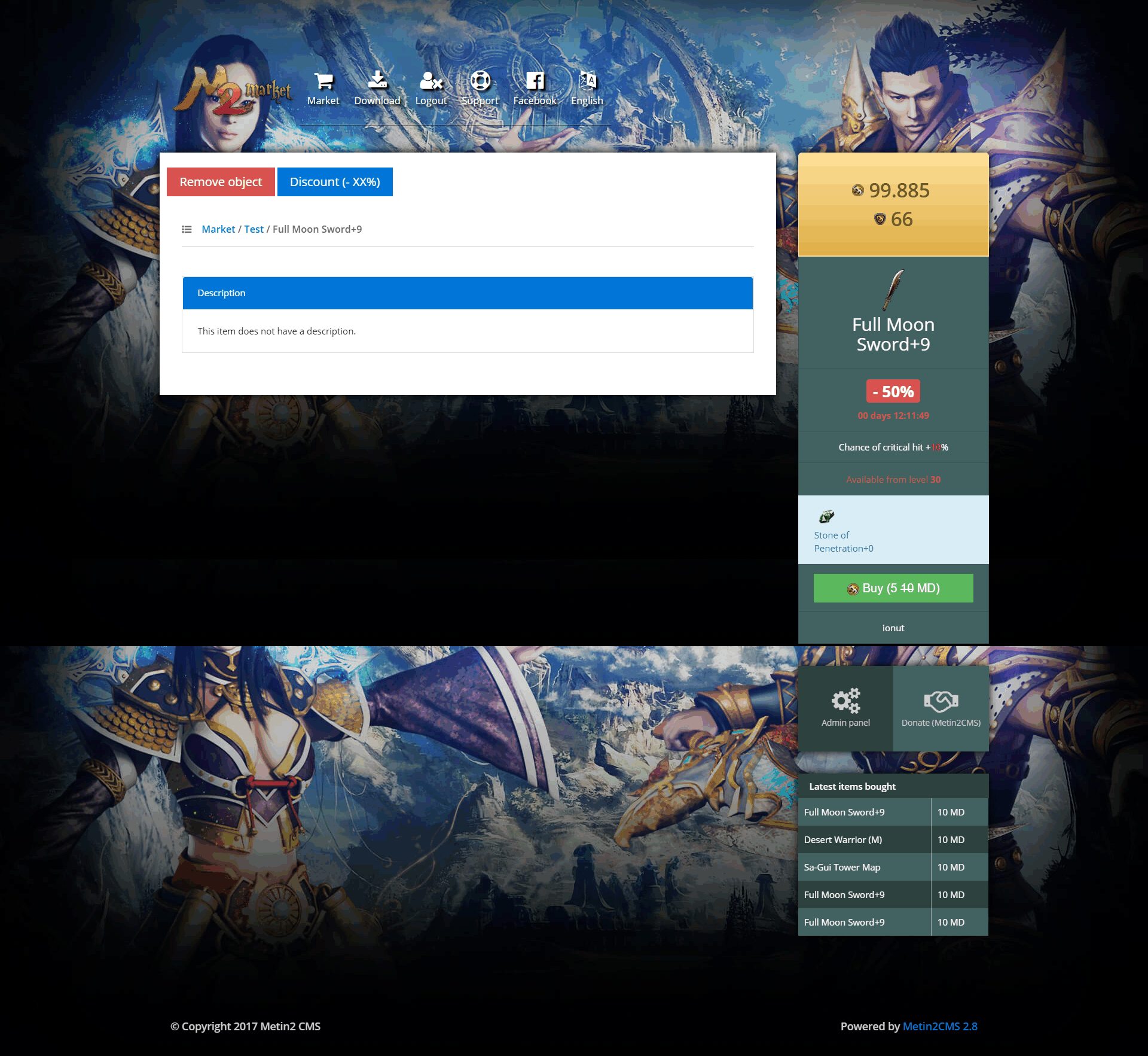 [Stabil] ItemShop V2 Metin2CMS - by Ionut - Mesaj 1 - Imagine 1