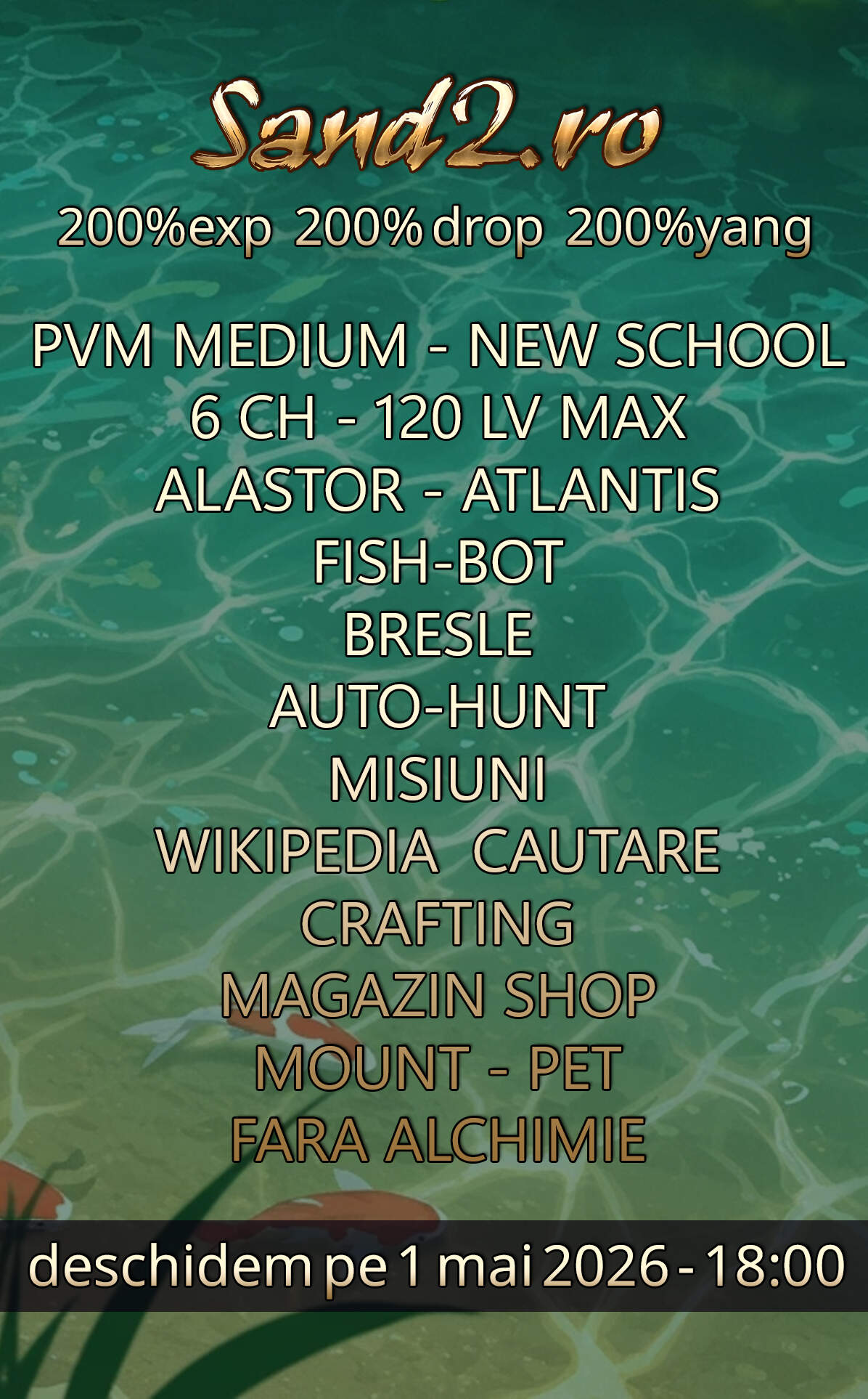 [PvM] Sand2.ro - Pvm - 6CH - Alastor - Auto-Hunt - Deschiderea oficiala pe data de 1 mai 2026 18:00 - Mesaj 1 - Imagine 1