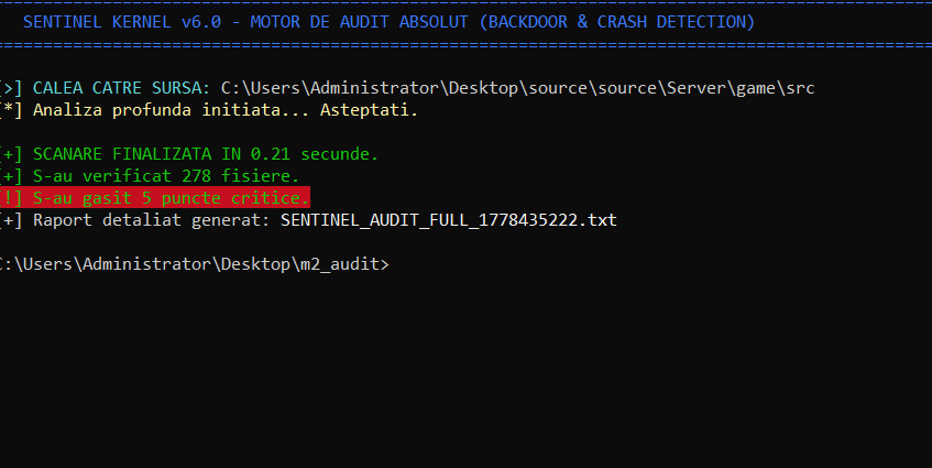 [C++/Py] Sentinel Kernel v6.0 - Sursă Security Auditor (Backdoor & Crash Detector) - Mesaj 1 - Imagine 3